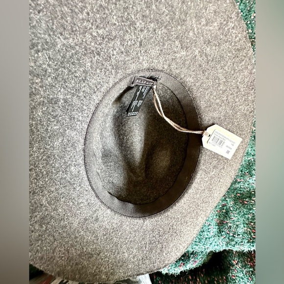 ‼️RARE‼️?ALL SAINTS??NWT?Long Brim Fedora w/ Logo Rivet in Cinder Black Marl